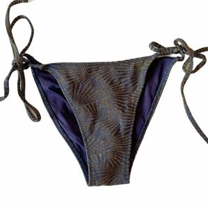 Koral Swim String Bikini Bottoms Blue Gold M